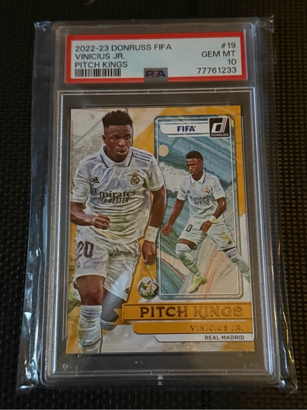 2022 Donruss FIFA Pitch Kings Vinicius Junior #19 Real Madrid PSA 10